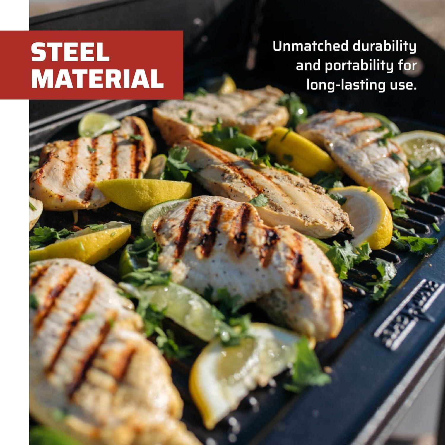 imageCamp Chef Reversible PreSeasoned Cast Iron Griddle Cooking Surface 14 in x 16 Black16 x 14 x 15