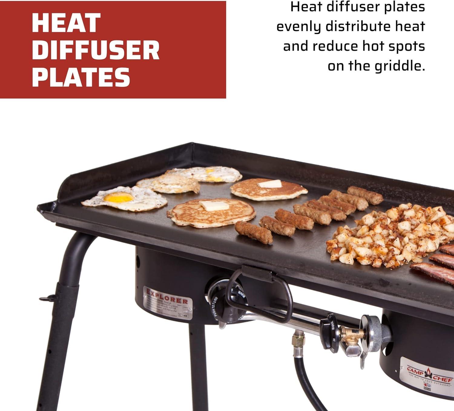 imageCamp Chef SG60 Deluxe Double Burner Steel Professional Griddle SteelSteel Griddle