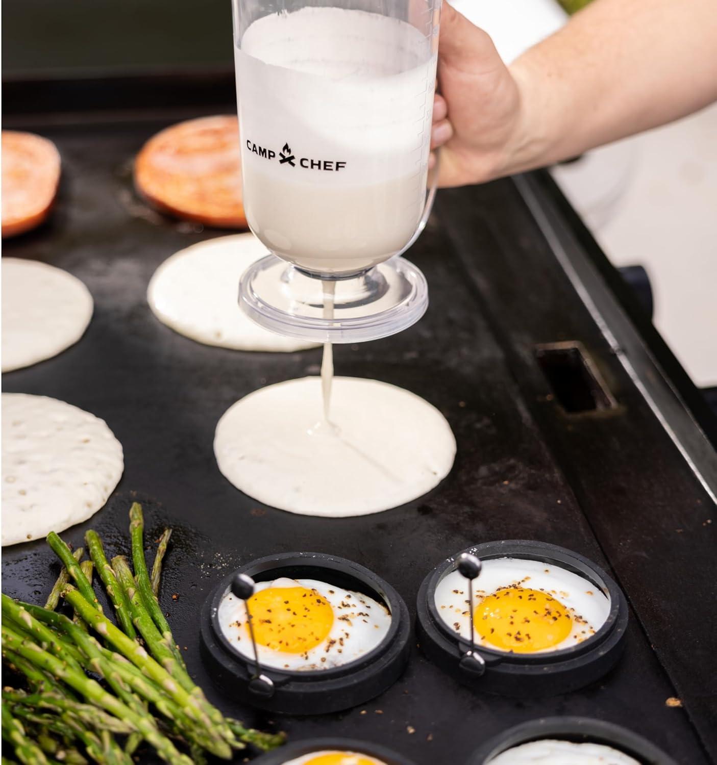imageCamp Chef Breakfast Kit FlatTop Griddle Accessories Includes Pancake Batter Dispenser Griddle Spatula amp 4 Egg Rings