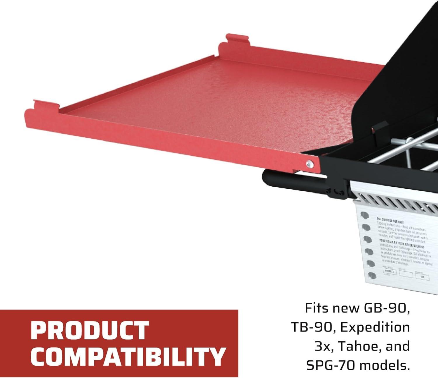 imageCamp Chef Folding Side Shelf Set for ThreeBurners Red