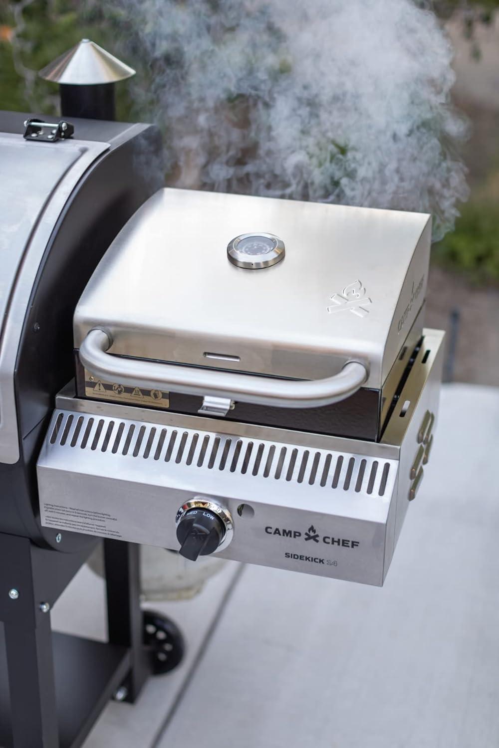 imageCamp Chef Sidekick Sear Includes BBQ Box for Pellet Grill Accessory for Outdoor Cooking Sear amp Grill with Ease 14 Cooking System Compatible SilverGrill Accessory