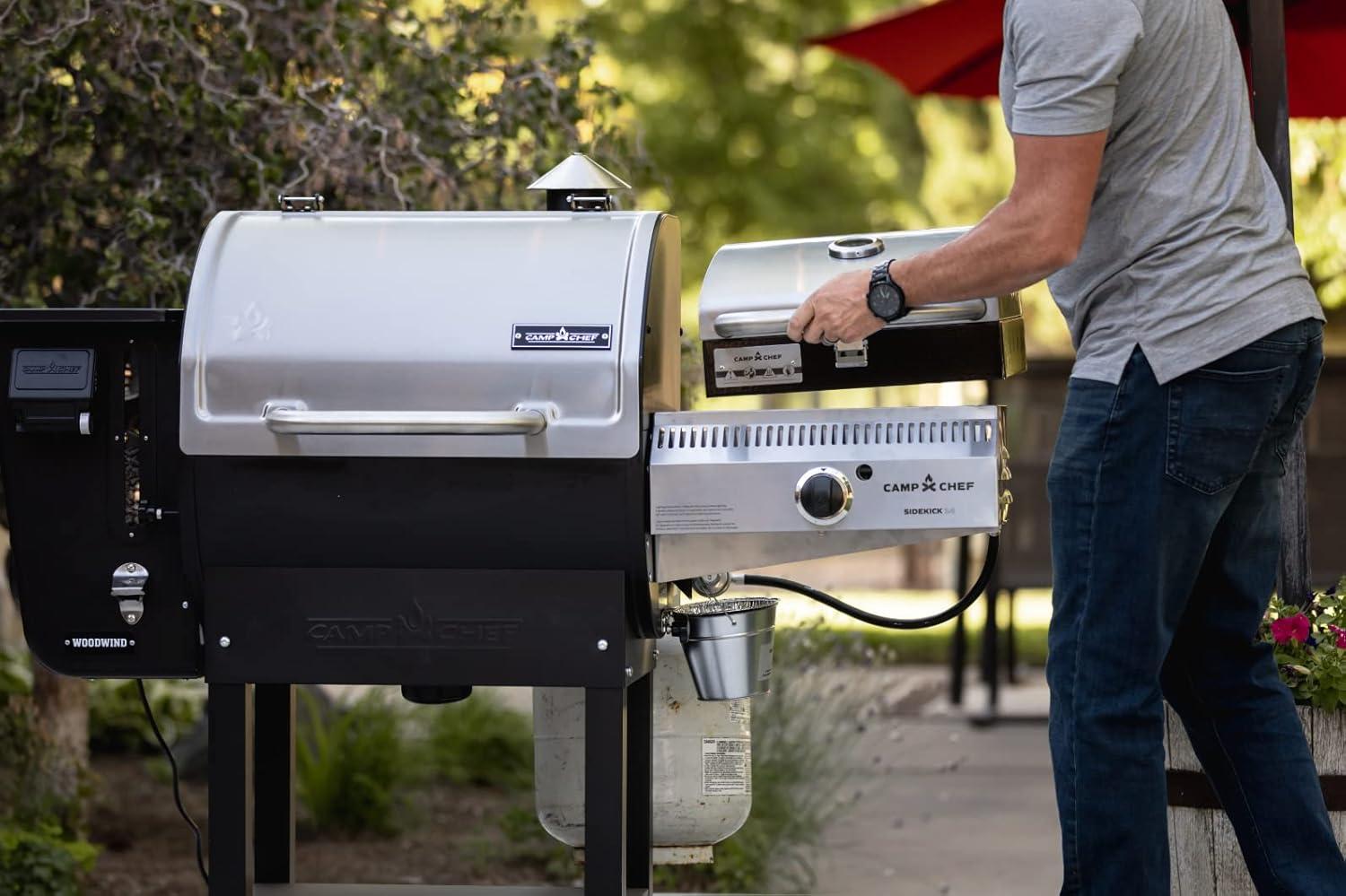 imageCamp Chef Sidekick Sear Includes BBQ Box for Pellet Grill Accessory for Outdoor Cooking Sear amp Grill with Ease 14 Cooking System Compatible SilverGrill Accessory
