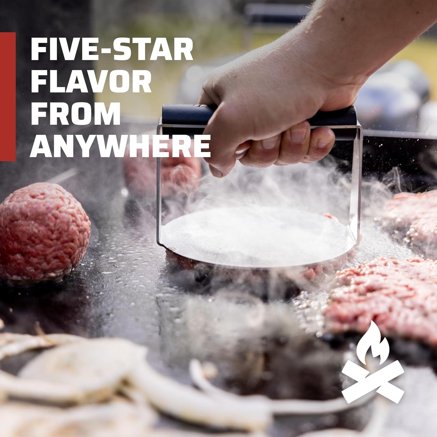 imageCamp Chef Smashed Burger Kit FlatTop Griddle Accessories Include Grill Spatula Burger Press amp Melting Dome