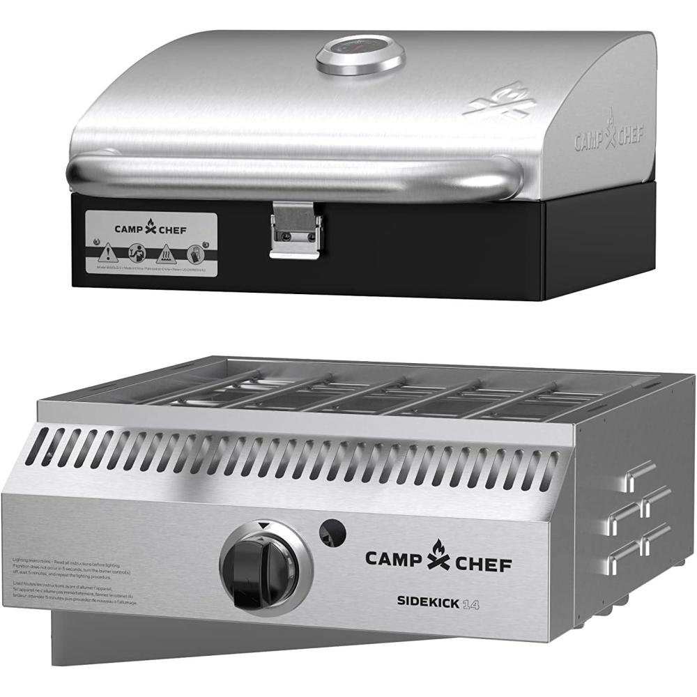imageCamp Chef Sidekick Sear Includes BBQ Box for Pellet Grill Accessory for Outdoor Cooking Sear amp Grill with Ease 14 Cooking System Compatible SilverGrill Accessory