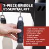 Camp Chef Griddle Essentials Kit – Flat-Top Griddle Accessories Include 2 Grill Spatulas, Grilling Tongs, Grill Scraper, 2 Squeeze Bottles & Magnetic Bottle Holder