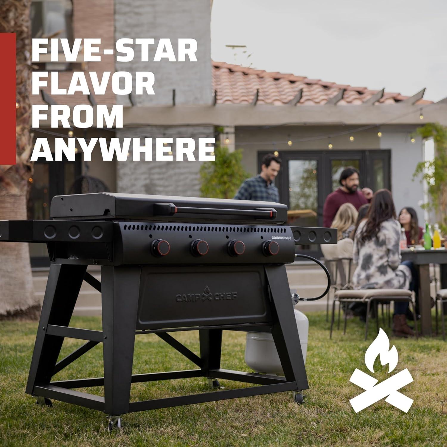 imageCamp Chef Gridiron 36 Outdoor Griddle Grill with Flamethrower Ignition amp Hidden Grease Catcher Premium Flat Top Grill for Outdoor Cooking