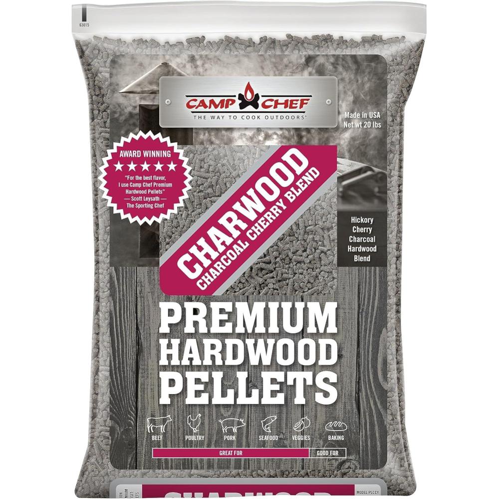 imageCamp Chef Competition Blend BBQ Pellets Hardwood Pellets for Grill Smoke Bake Roast Braise and BBQ 20 lb BagCherry Charcoal