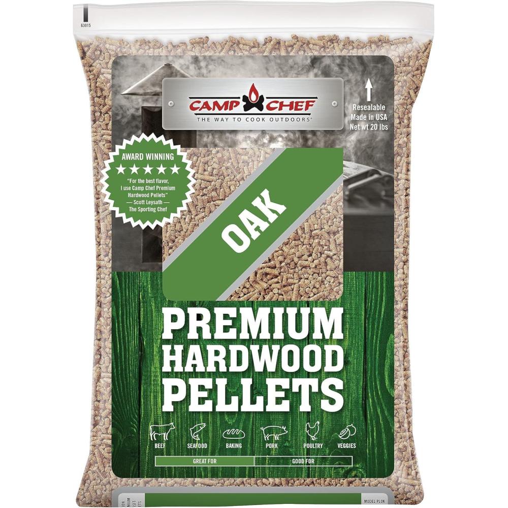 imageCamp Chef Competition Blend BBQ Pellets Hardwood Pellets for Grill Smoke Bake Roast Braise and BBQ 20 lb BagOak