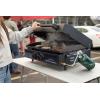 Gridiron Gameday 24″ Portable Propane Grill – Flat Top Tabletop Griddle with Hinged Lid, 24,000 BTUs, Flamethrower Ignition, Dual Heat Zones, Adjustable Legs for Tailgating, Camping & Outdoor Cooking