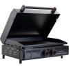 Gridiron Gameday 24″ Portable Propane Grill – Flat Top Tabletop Griddle with Hinged Lid, 24,000 BTUs, Flamethrower Ignition, Dual Heat Zones, Adjustable Legs for Tailgating, Camping & Outdoor Cooking