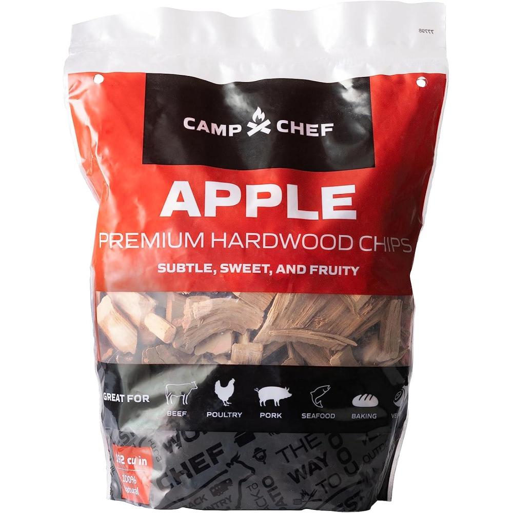 imageCamp Chef Premium Hardwood Chips Wood Chips for Smoking amp Outdoor Grilling Compatible with Pellet Grills Smokers amp Barbecues Made in The USA Apple 192 cu in