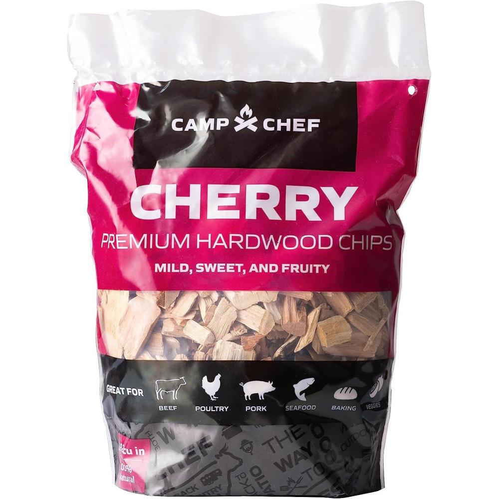 imageCamp Chef Premium Hardwood Chips  Wood Chips for Smoking amp Outdoor Grilling  Compatible with Pellet Grills Smokers amp Barbecues  Made in The USA  Cherry 192 cu in