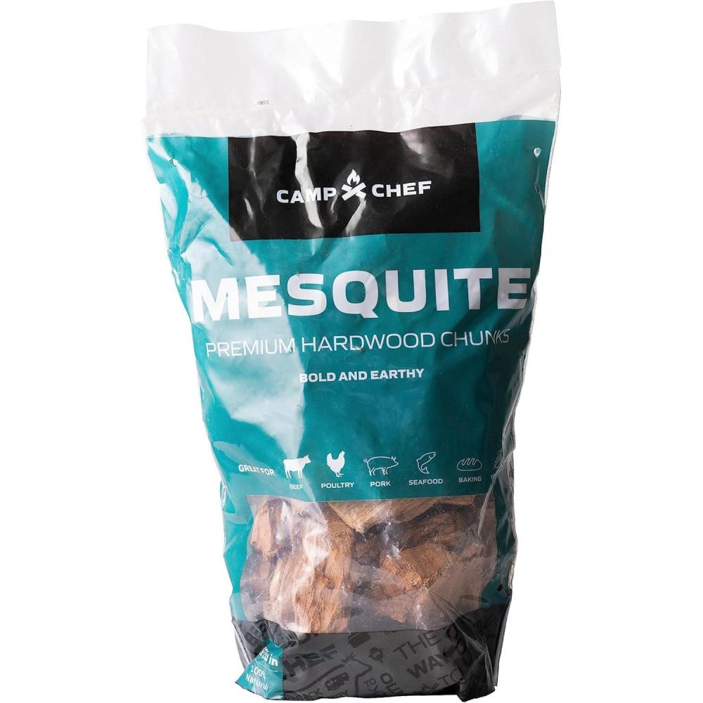 imageCamp Chef Premium Hardwood Chunks Wood Chunks for Smoking amp Outdoor Grilling Compatible with Pellet Grills Smokers amp Barbecues Made in The USA Mesquite 432 cu in