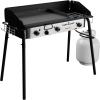Camp Chef Tahoe Triple Burner Stove – Removable Legs, 30K BTU Burners and 16-inch Accessory Compatible(Gas Stove)
