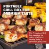 Camp Chef Deluxe BBQ Grill Box, Single Burner Accessory, Cooking Dimensions: 14 in. x 16 in, Black(Grill Box)