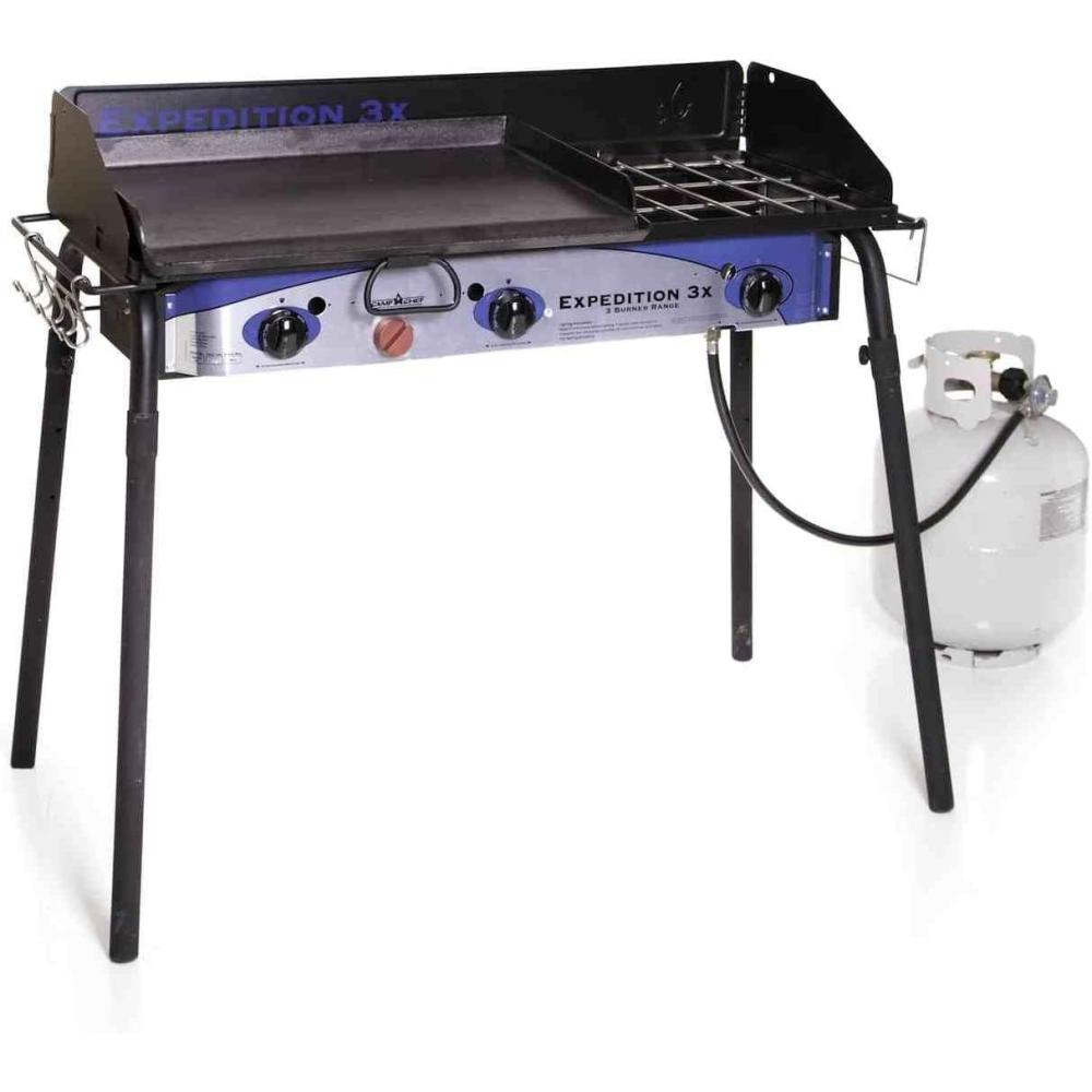 imageExpedition 3X Triple Burner Stove wgriddleBARBECUE GRILL